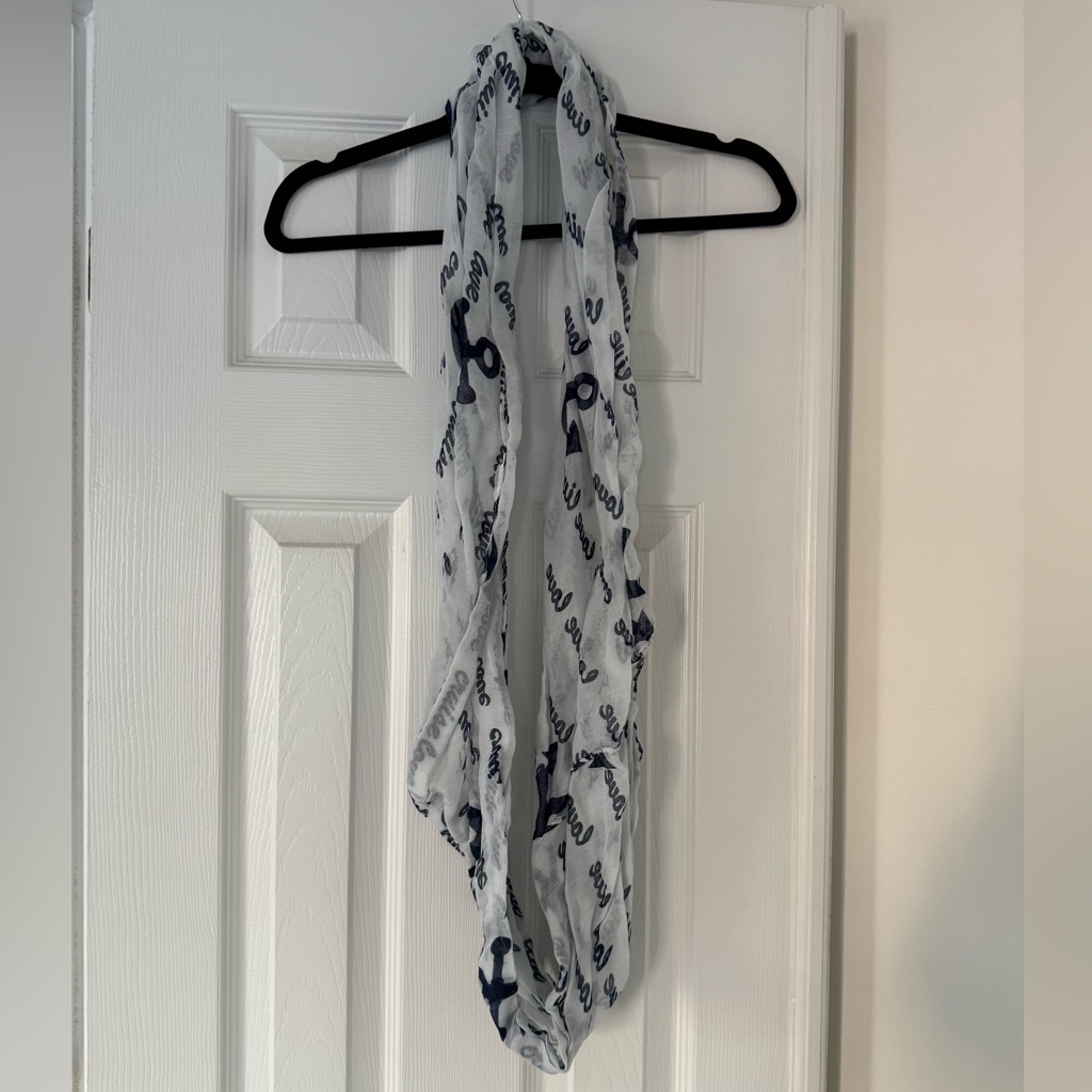 White And Blue Infinity Scarf